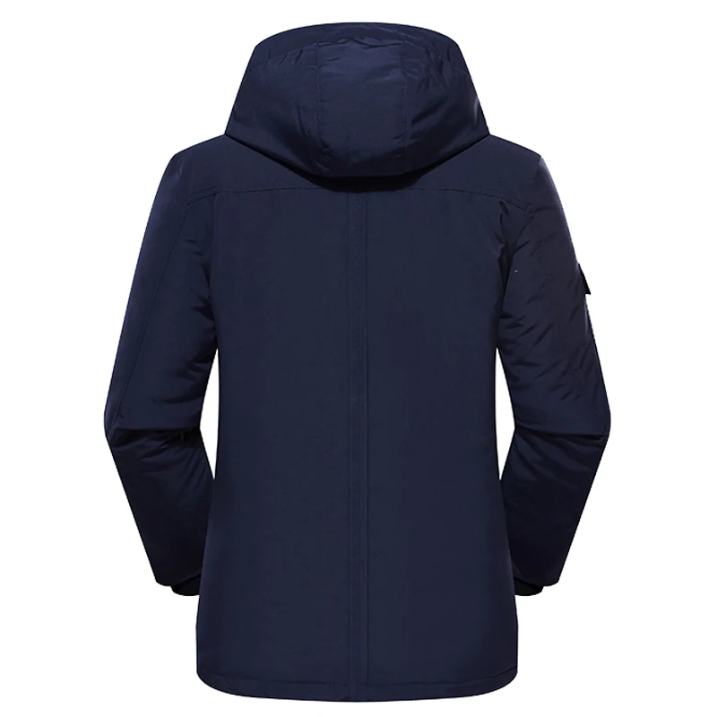 Chaqueta de plumón gruesa con forro polar para hombre, abrigo cálido para exteriores, Parka de nieve, rompevientos, Parkas cálidas con capucha para