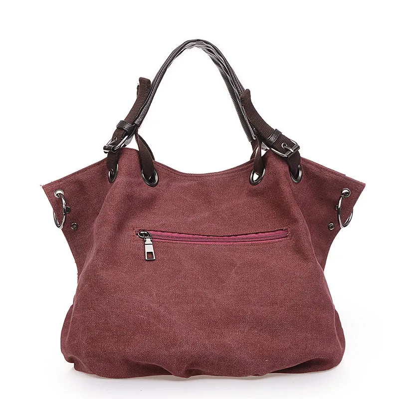 Women\'s Canvas Bags European and American Fashion Canvas Large Capacity Shoulder Bags Casual Shopping Messenger Bags