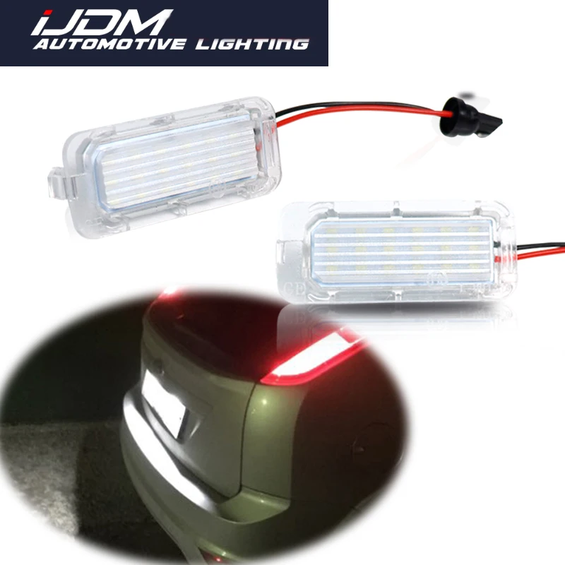 2pcs Canbus LED Number License Plate Light For Ford Focus 5D Fiesta Mondeo MK4 C-Max MK2 S-Max Kuga Galaxy 6000K White Auto Lamp