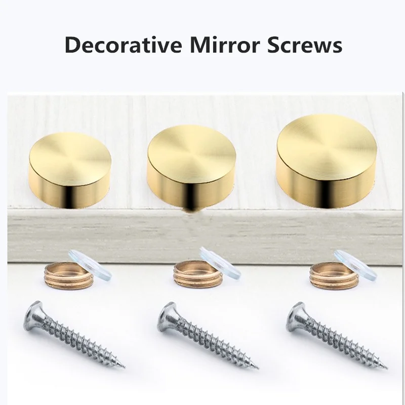 10Pcs/Lot  12mm Diameter Stainless Steel Cap Cover Decorative Mirror Screws Display Mirror