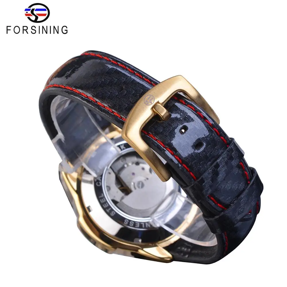 Forsining Brand 3 Sub Dial Mechanical Watch Automatic Calendar Army Racing Car Sport Mens Fabric Leather Band Clock Dropshipping