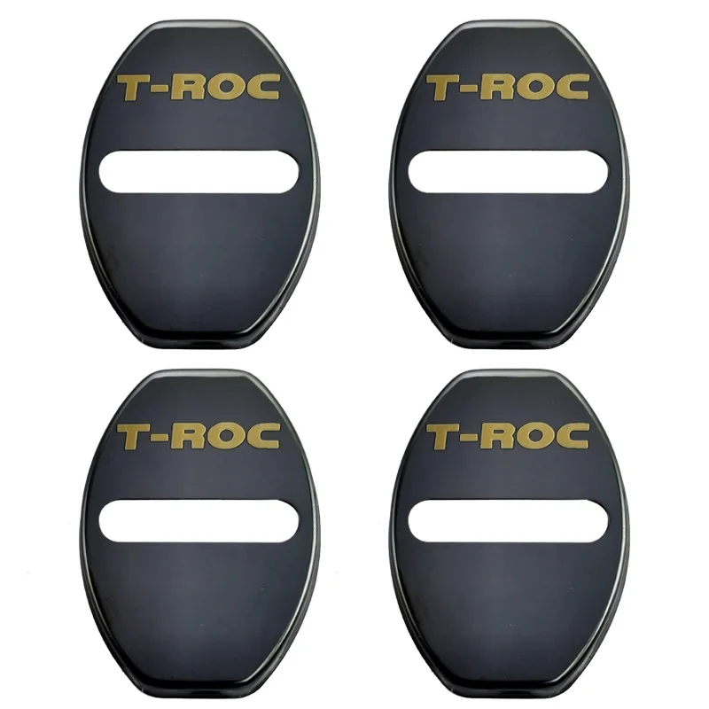 FLYJ 4PCS Car Door Lock Car sticker cover Protect Buckle Cover car Accessories interior For T-ROC r TROC R