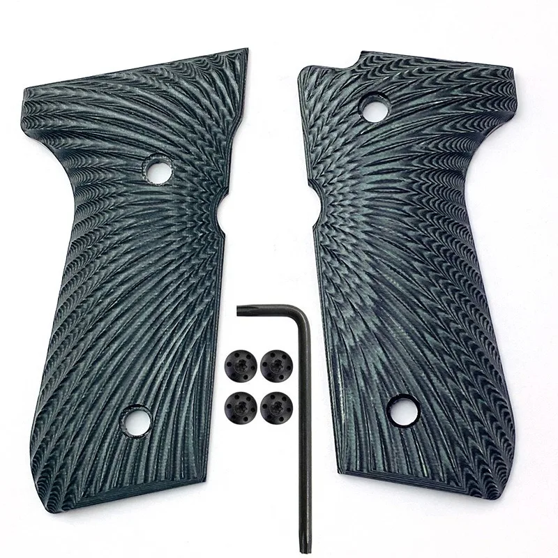 

G10 Sunburst Texture Grips, Shank for Beretta, 92FS Grips, Full Size 92 FS M9 92A1 96A1 92 INOX Hunting Screws Inclu