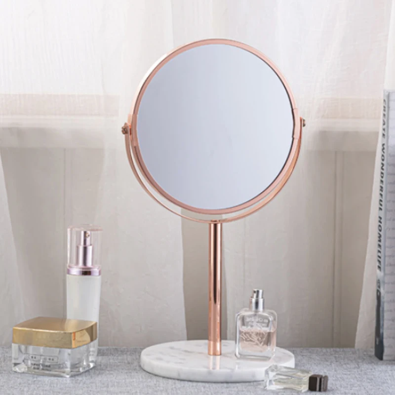 7 Inch marble mirror 3X 5XMagnification Makeup Mirror 360 Rotating Professional Desktop Double Sided Cosmetic Mirror