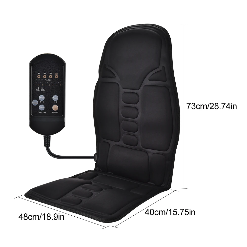Silla de masaje vibratoria eléctrica para coche, estera, cojín masajeador portátil, calefacción infrarroja para el hogar, almohadillas de masaje