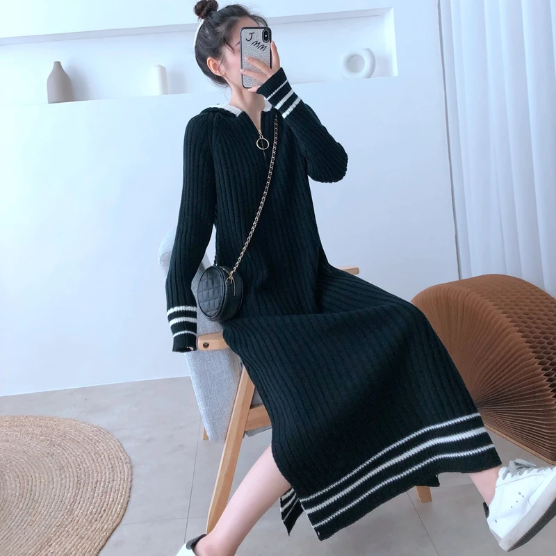 

WAVSIYIER autumn jumper dresses sweater dress women 2020 new warm winter casual korean style woman pollover thick knitted vestid