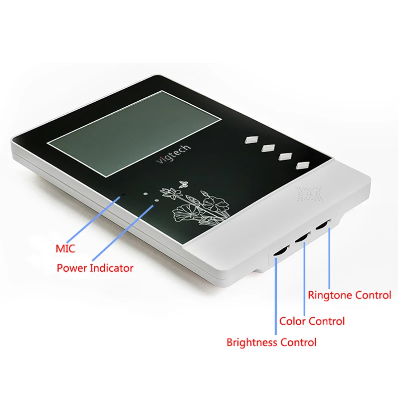 Vigtech4.3 Inch Bedraad Thuis Intercom Deurtelefoon Video Intercom Voor Systeem Rfid Access Deur Camera Met Waterdichte & Ir Camera