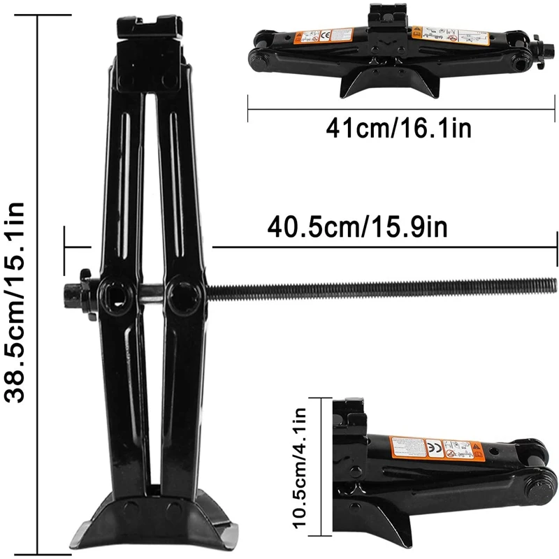 2T&1.5T Scissor Jack Car Scissor Jack With Hand Crank Portable RV Stabilizers For Sedan Coupe With Labor-Saving Ratchet Wrench