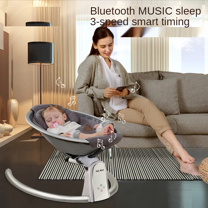 LazyChild 2023 Newborn Baby Electric Rocking Chair Comforting  Adjustable Sleeping Electric Cradle Bed For 0-2 years Old Newborn