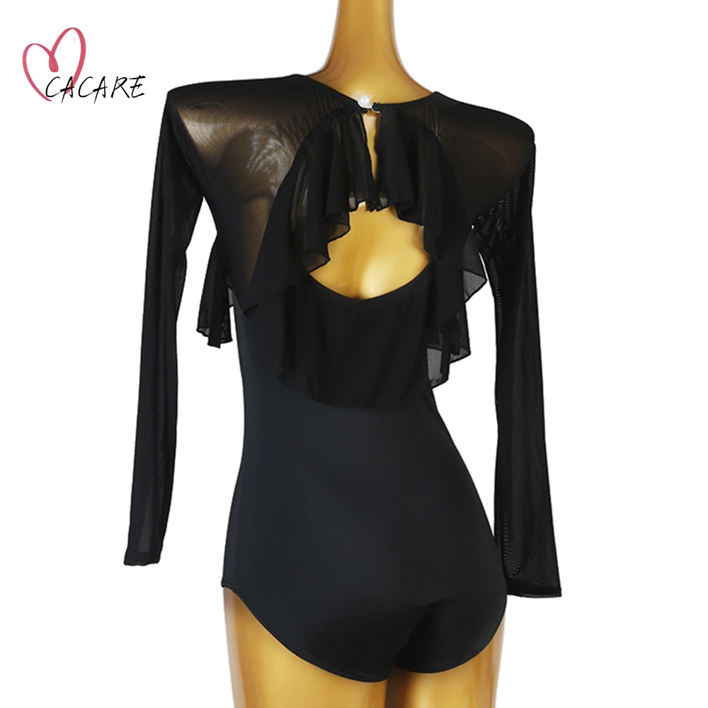 Bodysuit collant para vestidos de dança de salão valsa tango playsuit flamenco wear traje personalizar preto macacão d1100 corpo