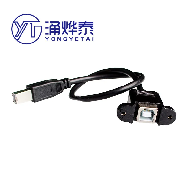 YYT USB printer port B type extension cable with screw hole can be fixed USB square port extension cable male to female