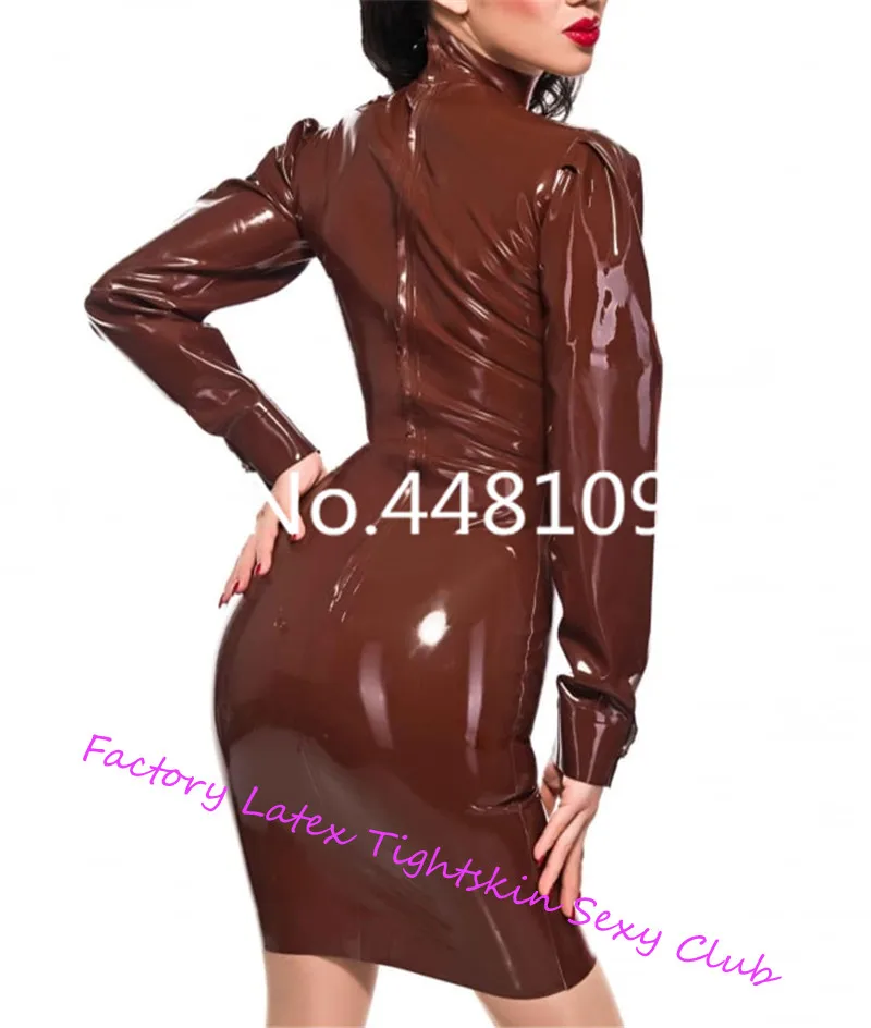 Vestido de látex fetiche para mujer, faldas hasta la rodilla, lencería con cremallera trasera, ropa Sexy porno, disfraz de halloween sexy