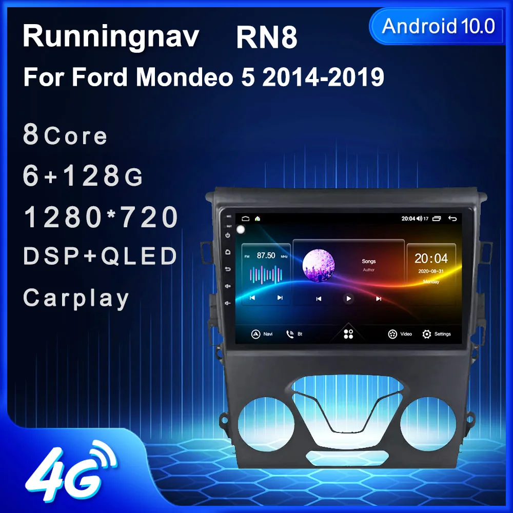 

Runningnav для Ford Mondeo 5 2014 2015 2016 2019 Android автомобильное радио, мультимедийный видеоплеер, навигация GPS