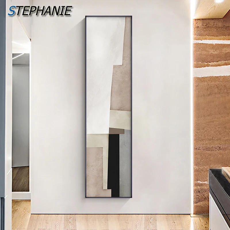 

Vertical Abstract Geometric Canvas Painting Pictures Minimalist Poster and Print Wall Art for Living Room Ailse Wall Decoration