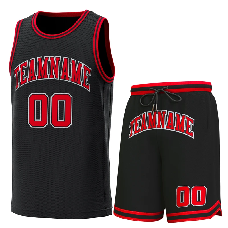 

Custom Basketball Sets Embroidery Your Name/Numbers Outdoor Athletic Breathable Soft Outfits for Men/Kids Party/Anniversary