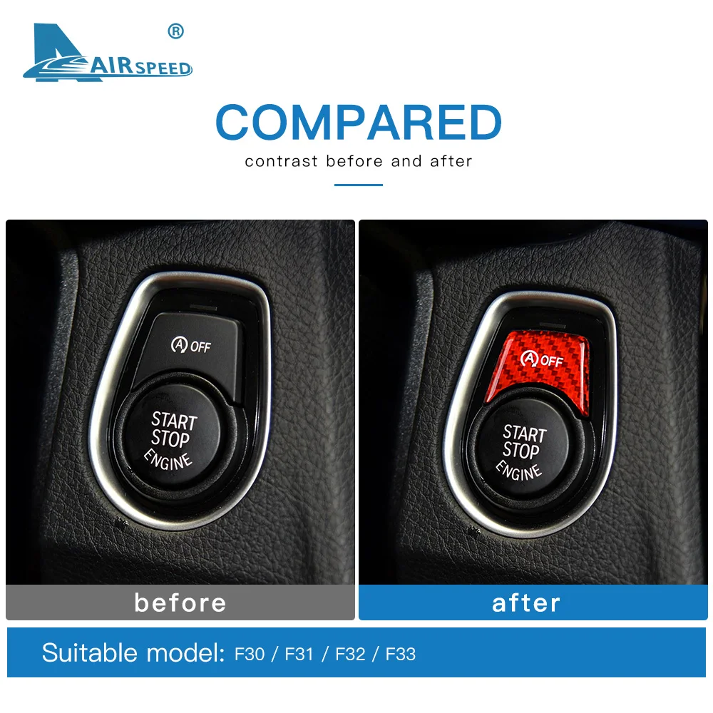 Carbon Fiber for BMW 3 4 Series F30 F31 F32 F33 F83 F82 M2 M3 Accessories Interior Trim Car Engine Start Stop OFF Button Sticker