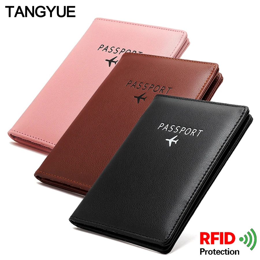 

Travel Leather Men Women's Passport Cover on The Passport Holder ID Credit Card Rfid Protection Case for Passport Wallet Pasport