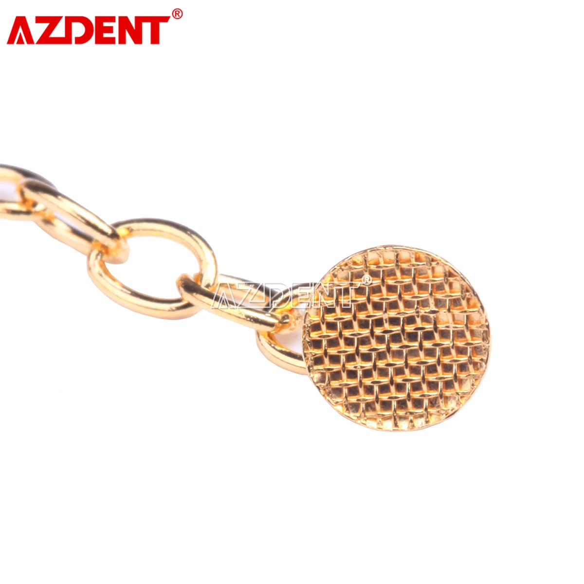 2 Teile/paket AZDENT Dental Kieferorthopädische Traktion Taste Kette Runde Basis Goldene Silber – Detail 11
