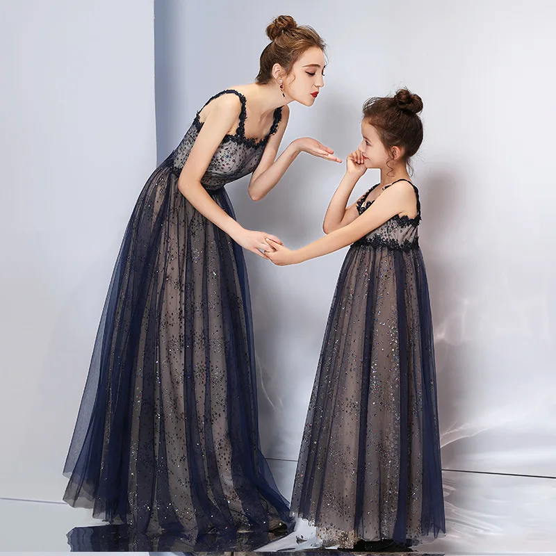 

Beauty-Emily Sling Strapless Flower Girl Dresses Floor-Length Children Prom Gowns Party Dress Sequins Tulle Girl Dress Vestidos