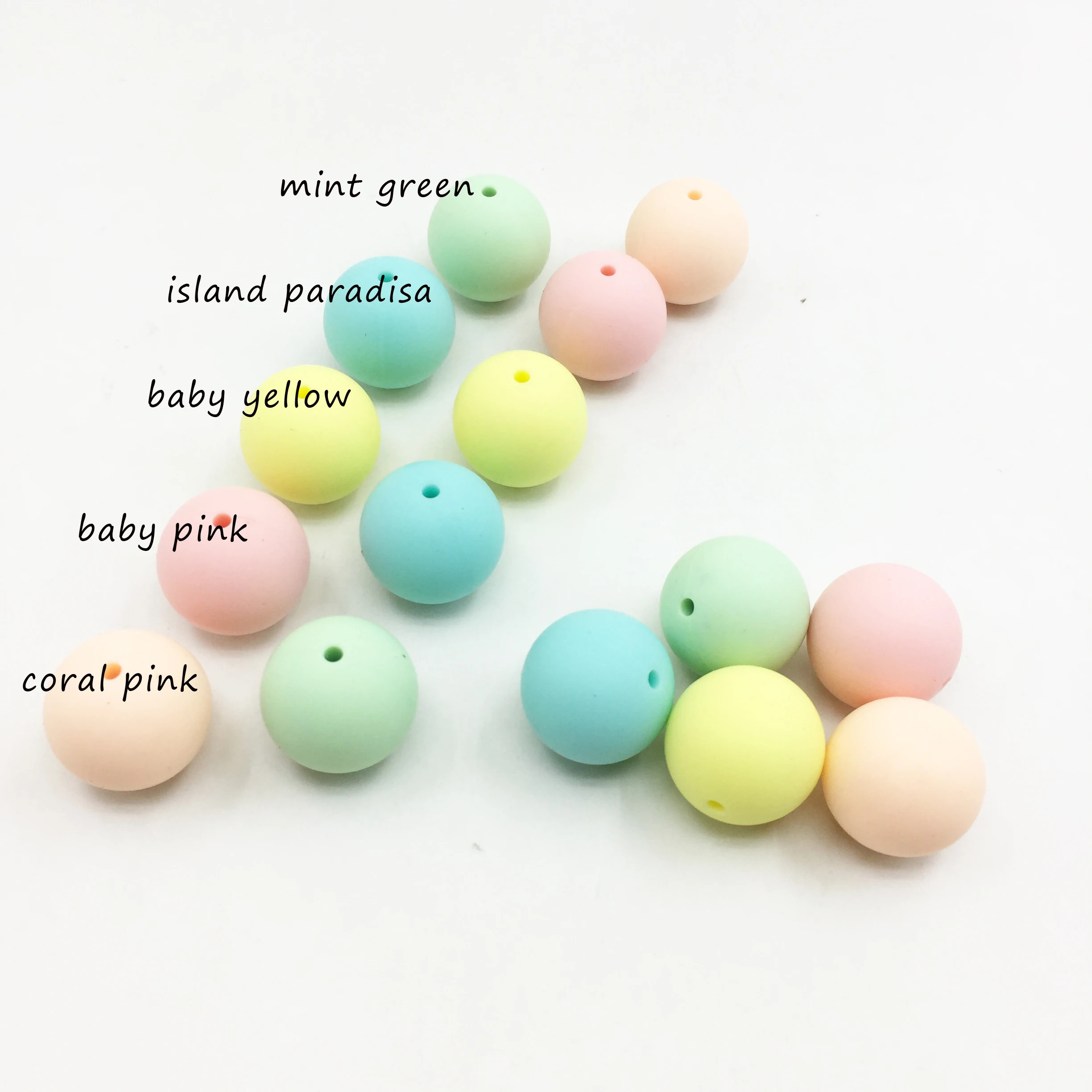 

Candy Beads 100pc Silicone Baby Teething Teether Beads 10mm/12mm/15mm/20mm Safe Food Grade Nursing Chewing Round Silicone Beads