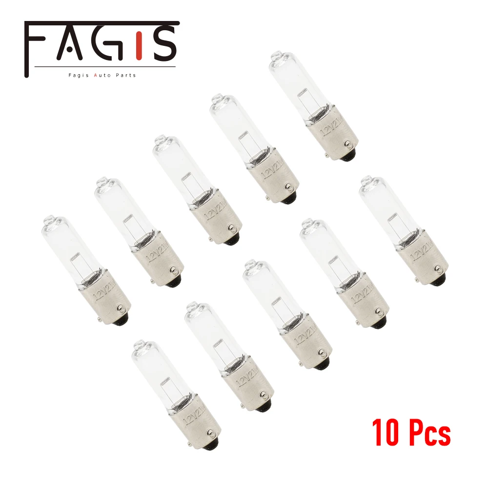 Fagis 10 Pcs 1156 BAY9S H21W 12V 24V 21W Halogen Brake Indicator Signal Lamp Car Light Bulb Quartz Glass Halogen Clearance Light