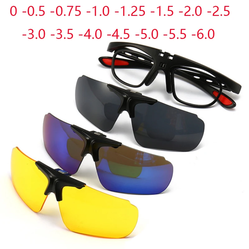 Magnet Sun Glasses Clip Men Myopia Sports Driving Glasses Customize Prescription 0 -1 -1.5 -2 -2.5 -3 -3.5 -4 -5 -6.0