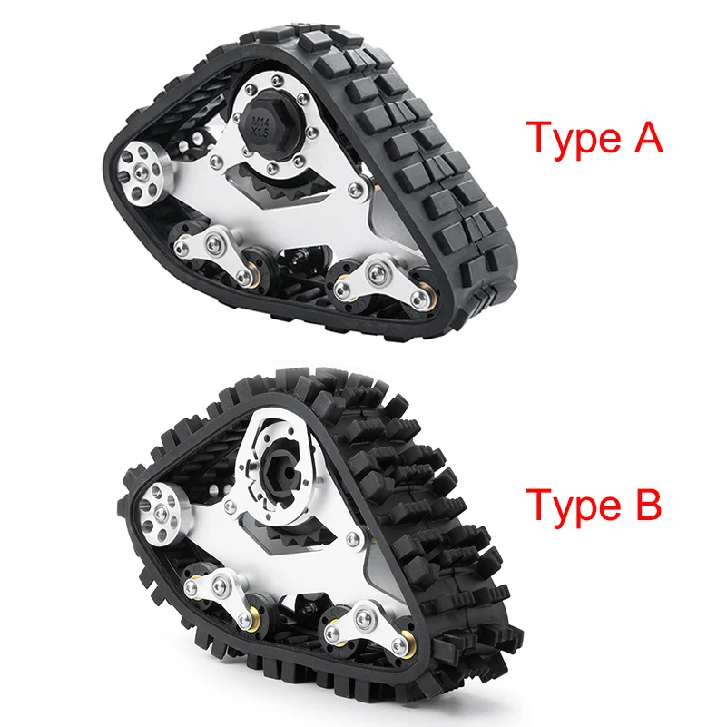 YEAHRUN RC Car Snow Tires All Terrain Tracks Wheels Sandmobile Conversion for 1/10 Axial SCX10 TRX4 D90 Upgrade Parts