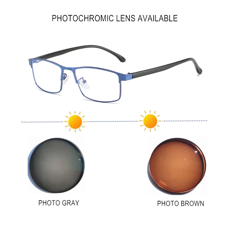 Myopie Rezept-0,5 zu-10 Frauen Männer Kurzsichtig Brillen Anti Blue Ray Photochrome Astigmatismus Angepasst F101 – Detail 4