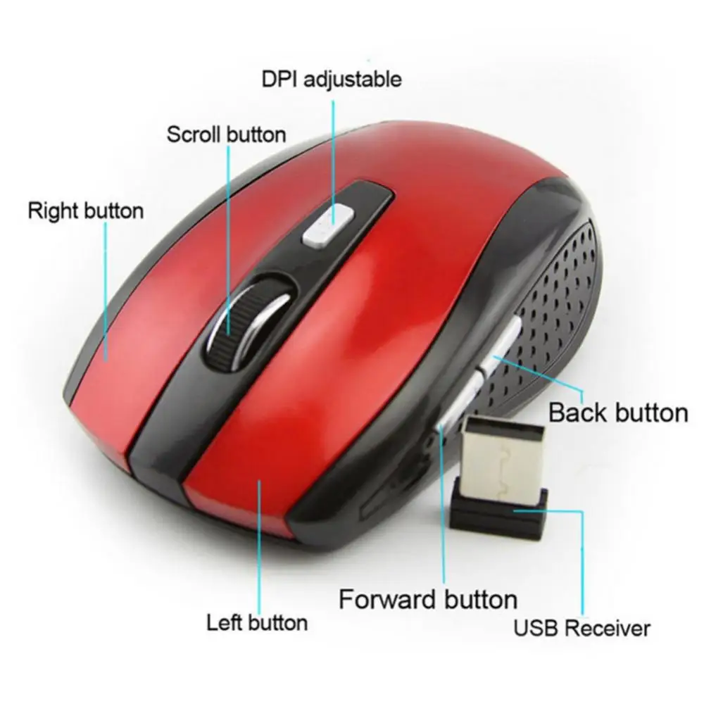 Bluelans Wireless Gaming Mouse 1200DPI 2.4GHz Optical USB Receiver Mice for PC Laptop