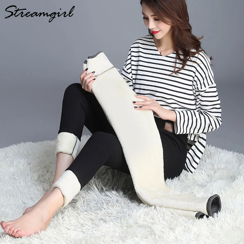 Streamgirl 8%Spandex Winter High Waist Leggings Velvet Women Fleece Pants 6XL Warm Winter Leggings For Women Velvet Trousers