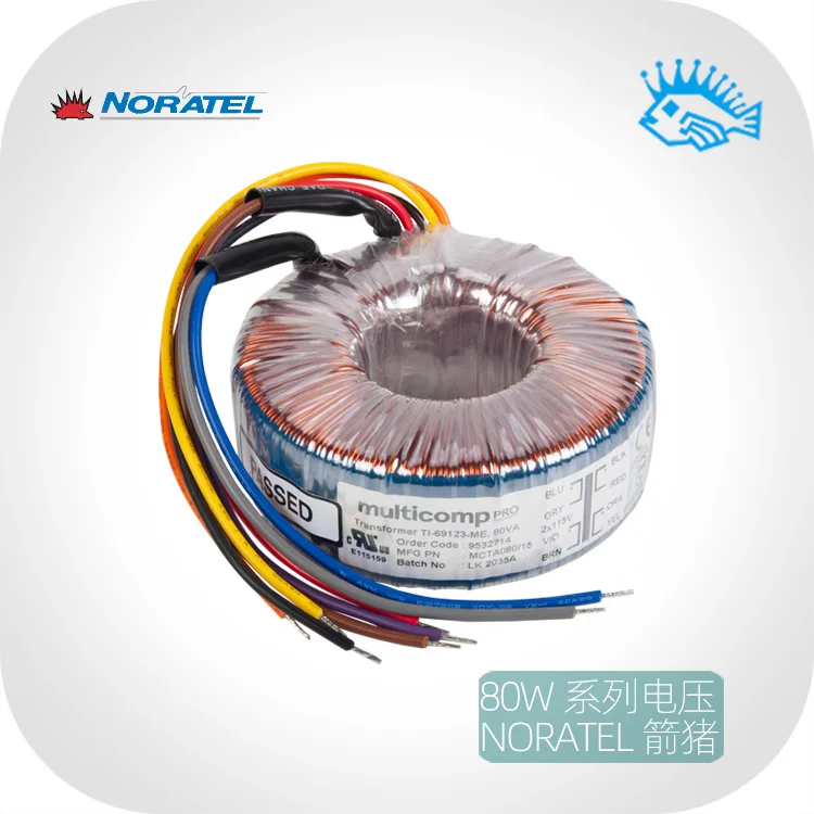 

80VA dual 15V 2x15v NORATEL porcupine ring cow 80W new original imported toroidal transformer