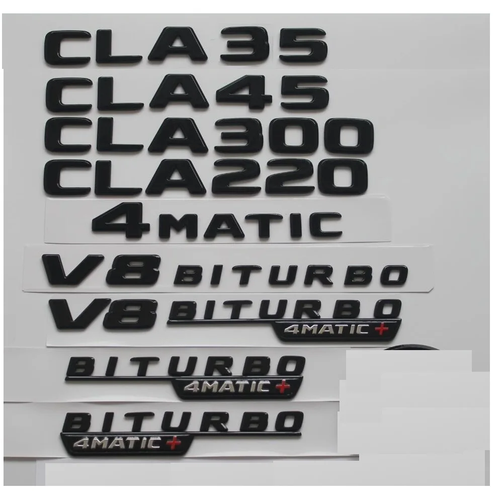 

Gloss Black for Mercedes Benz W117 CLA35 CLA45 AMG CLA180 CLA200 CLA220 CLA250 CLA280 CLA300 CLA350 Symbols 4MATIC Emblems