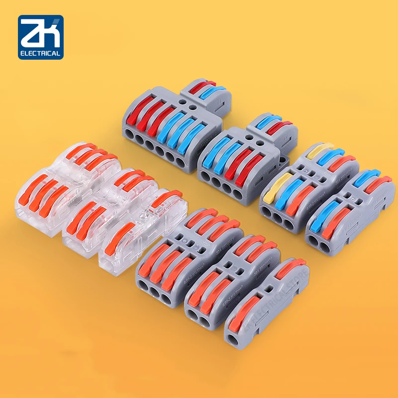 

10pcs Quick connect terminal push type butt joint column combiner one two three1234 in one two three four 1234out wire connector