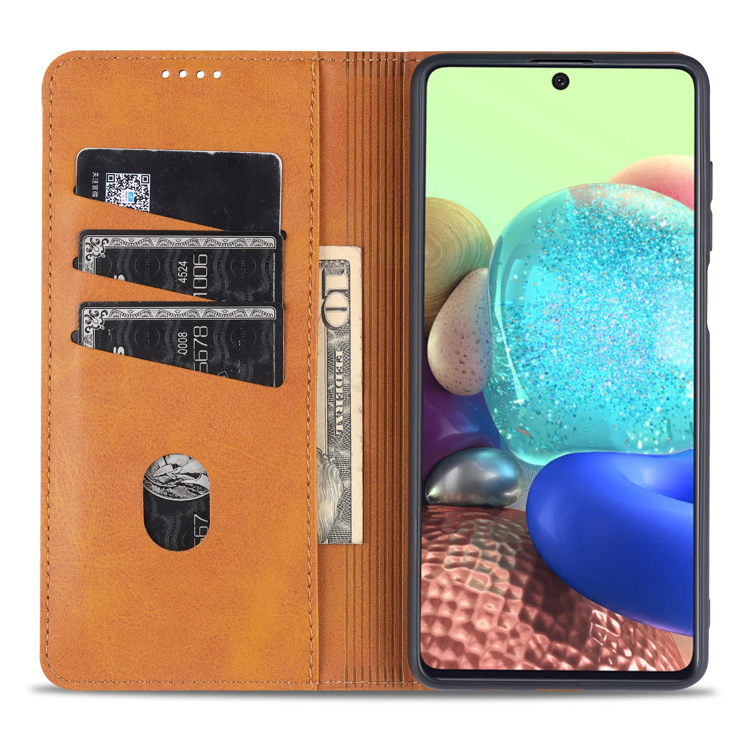 AZNS Leather Flip Case For Samsung M02 M11 M31 M51 M62 F62 NOTE 10 Lite Wallet Cards Stand Phone Cover