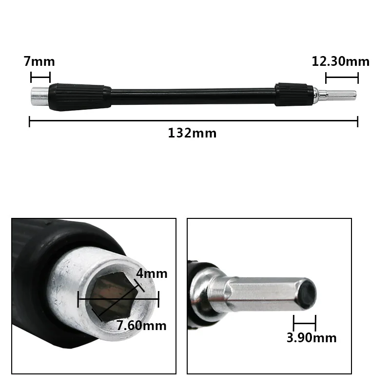 Extensión de taladro electrónico Flexible hexagonal, soporte de broca de destornillador, herramientas de varilla de conexión, accesorios para