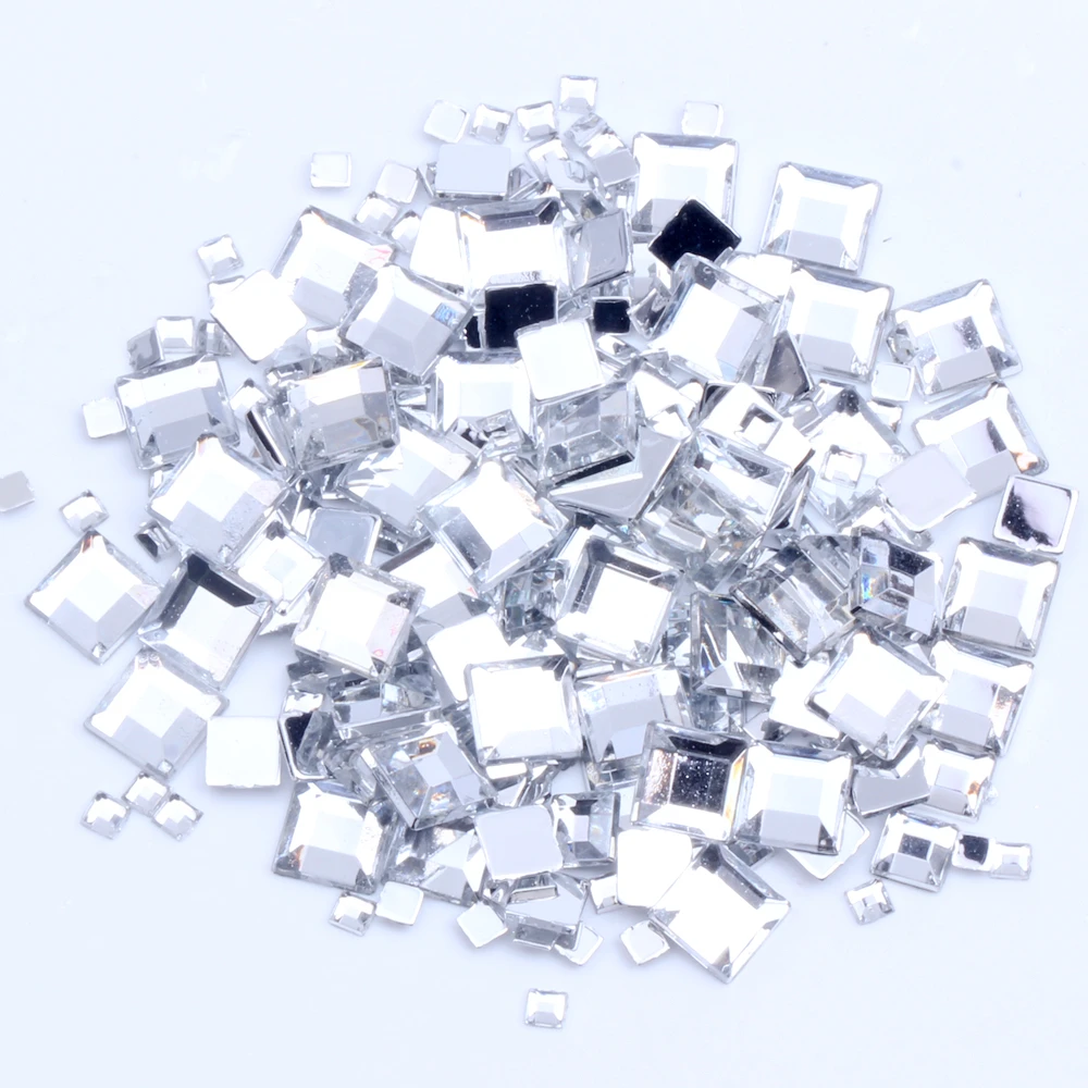 

Nail Rhinestone FlatBack Square 6mm 5000pcs Bulk Bag For Crafts Scrapbooking Nail Art Decoration DIY Clothes