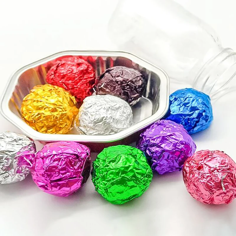 100Pcs/set Foil Candy Package Paper Chocolate Aluminum Candy Sugar Food Tin Paper Aluminium-Foil Paper