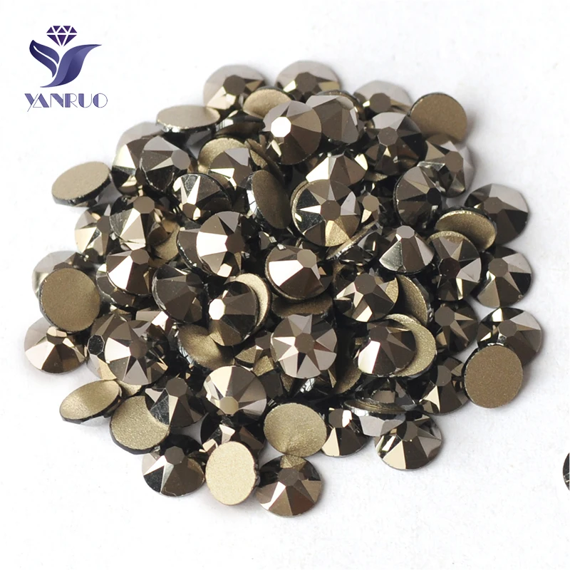 YANRUO 2088NoHF All Sizes Jet Hematite Strass Stones And Crystals Craft Gems Flat Back Non Hotfix Rhinestones For Nails