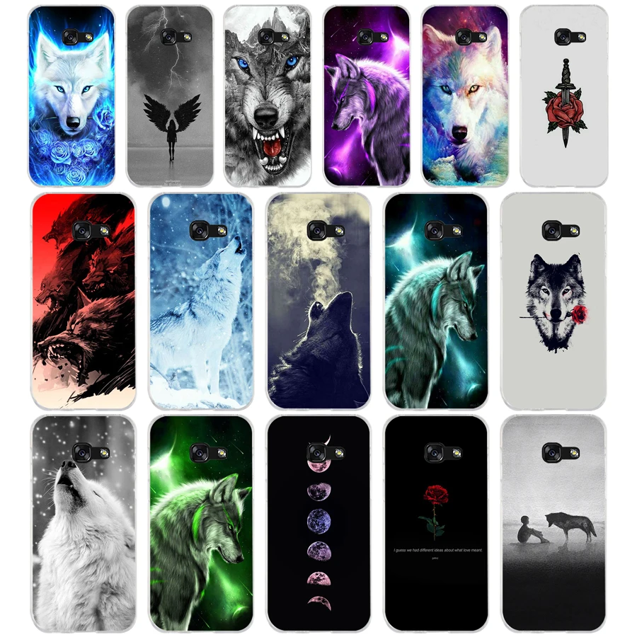 117SD Snow Wolf Soft Silicone Tpu Cover phone Case for Samsung a3 2016 a5 2017 a6 plus a7 a8 a9 star lite s 6 7 8 9