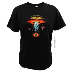 Boston Spaceship T Shirt Album Boston Tshirt American Rock Band Cotton Fashionable T-Shirt Eu Size