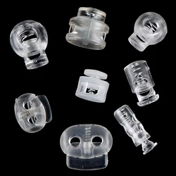 10pcs DIY Bag Shoes Accessories Plastic Stopper Cord Ends Toggles Clip Buckle Transparent Cord Lock Frost Shoelace Sportswear