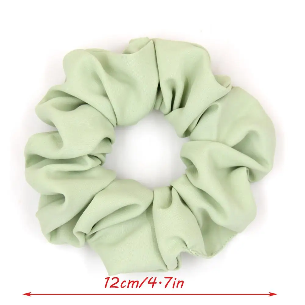 Furling Girl 1PC Solid Color Polyester Hair Scrunchies Ponytail Holder Hair ties Gum Elastic Hair Bands Headbands