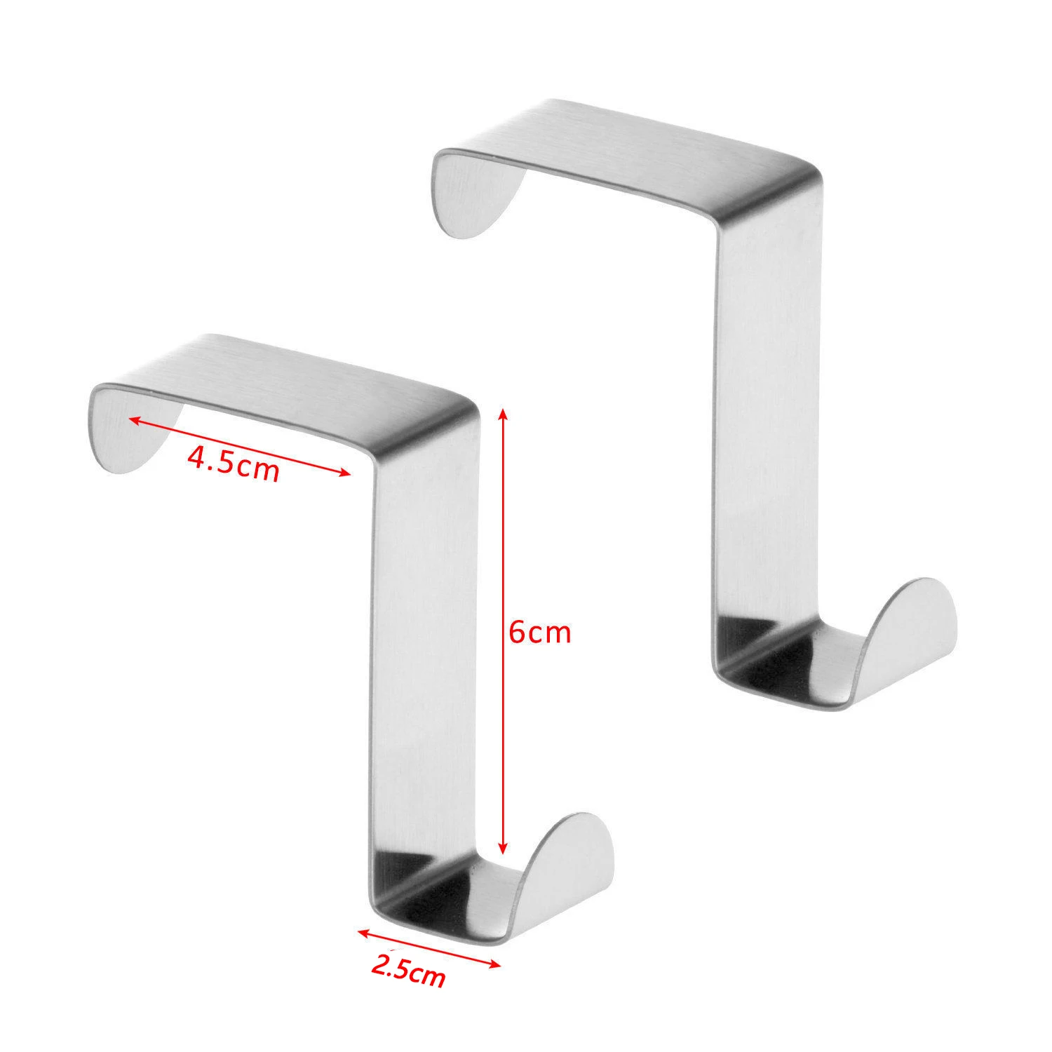 2Pcs Stainless Steel Door Hooks Kitchen Cabinet Hanger for Bathroom Towel Coat Clothes Z Shape Hooks Rack