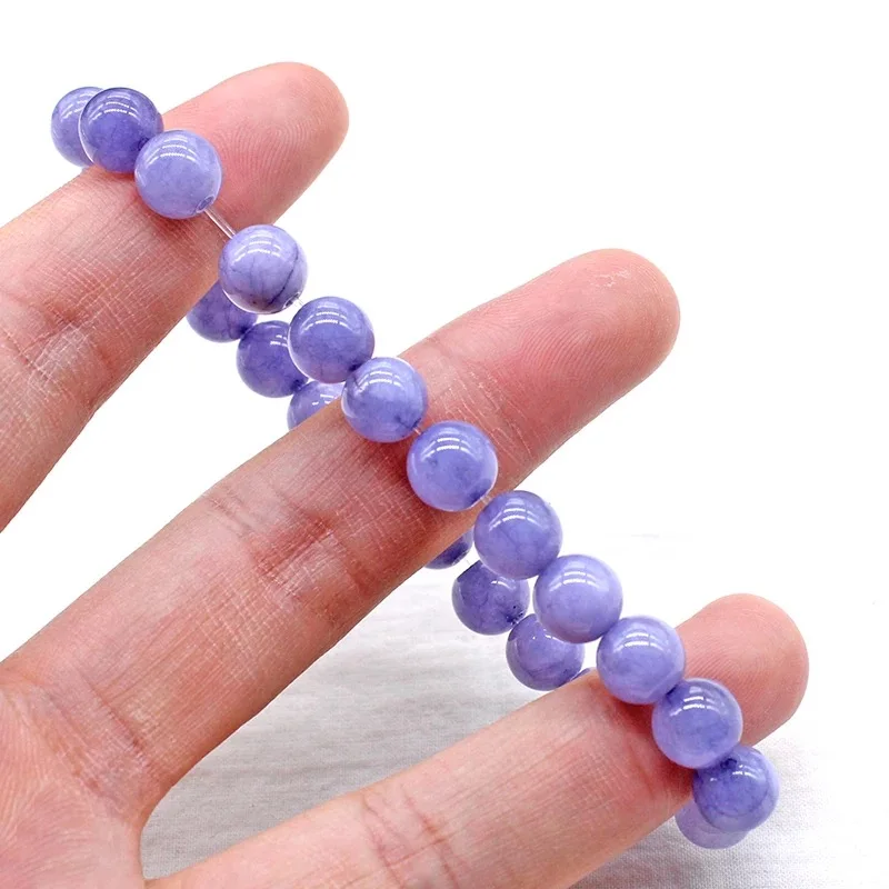 Natural Purple Chalcedony Distance Stone Bracelet For Woman fashion Bracelet Crystal Pray Yoga Jewelry Gift Stretch Bracelet