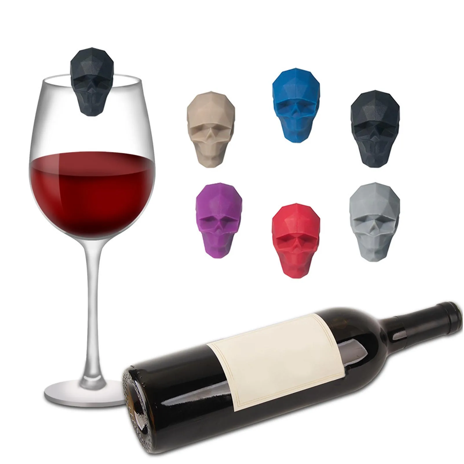 

6pcs Silicone Red Wine Glass Marker Creative Drink Markers Charm Drinking Glass Identification Cup Labels Tag Signs for Party