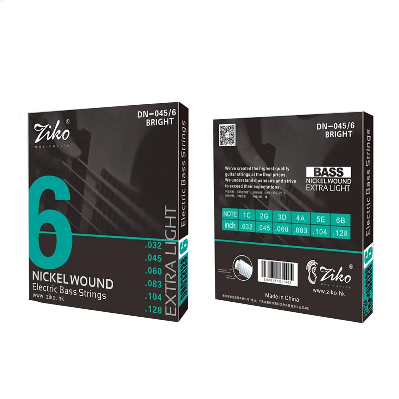 DN-045 ZIKO 4 Strings 5 Strings 6 Strings Bass Electric Guitar Strings Parts Wholesale Musical Instruments Accessories