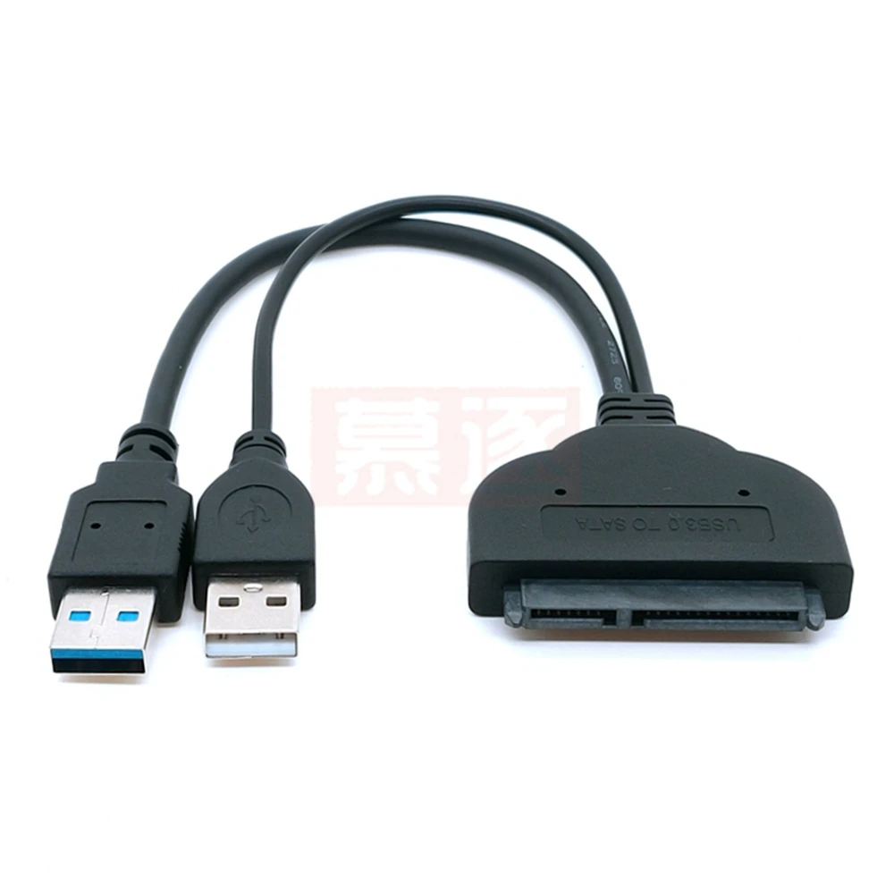 외부 전원 하드 디스크 드라이브 변환기용 어댑터 케이블, USB 3.0 또는 USB2.0-SATA 22 핀, 2.5 인치, 3.5 인치 HDD