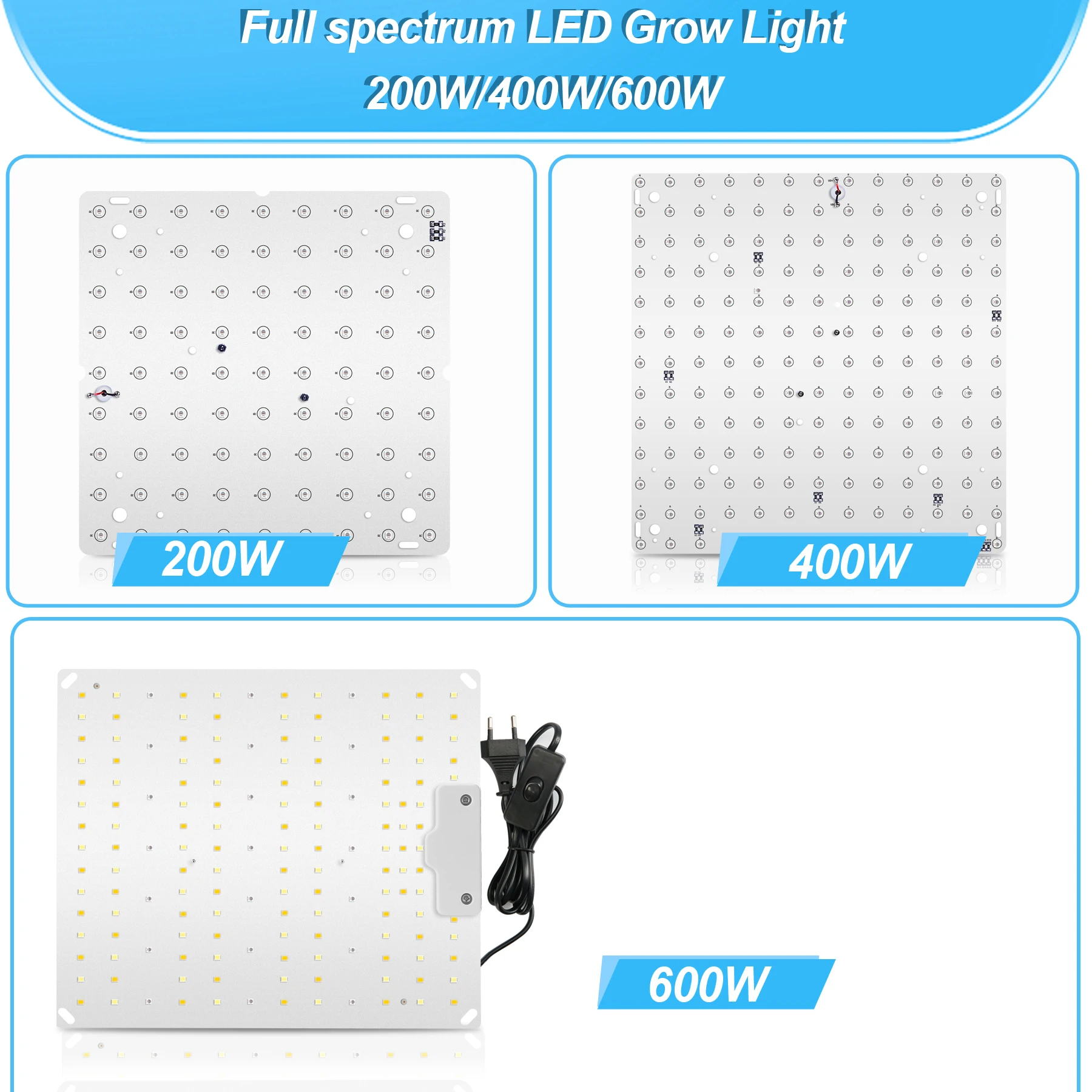 600W800W 1000W LED Grow Light Full Spectrum Quantum Board Phyto Lamp for Greenhouse Plant Light Hydroponic Plant Growth Lighting