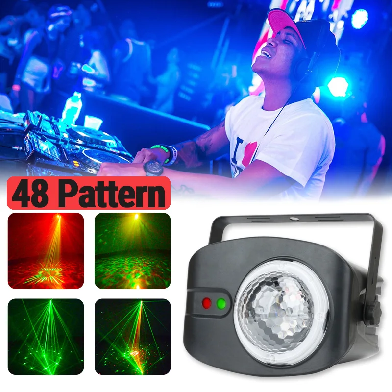 48-パターンレーザーステージライトカラフルな水波及効果ディスコ光レーザープロジェクター-dj-ライトミュージックコントロール-ktv-バーストロボランプ