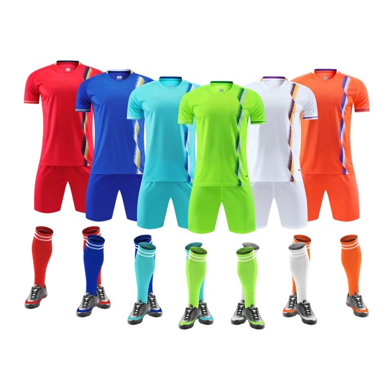 Adult Kids Football Jerseys Sets Boys Girls Short Sleeve Soccer Clothes Children Futbol Uniforms Men Soccer Tracksuit Suits